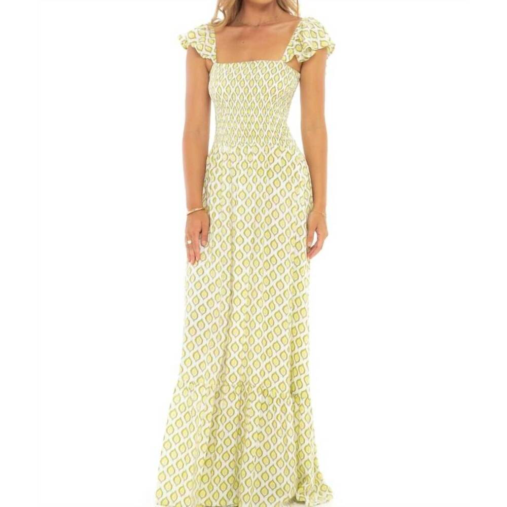 NEW SKEMO women's jaipur cutie long dress in lime